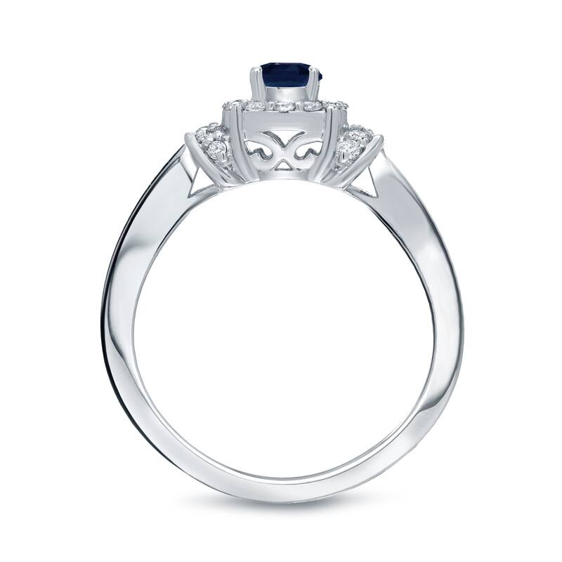 Auriya 1/4ct Blue Sapphire and 1/4ctw Diamond Engagement Ring Set 14k Gold