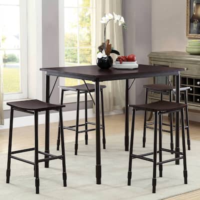 Industrial Sleek Design 5-Piece Counter Height Dining Set