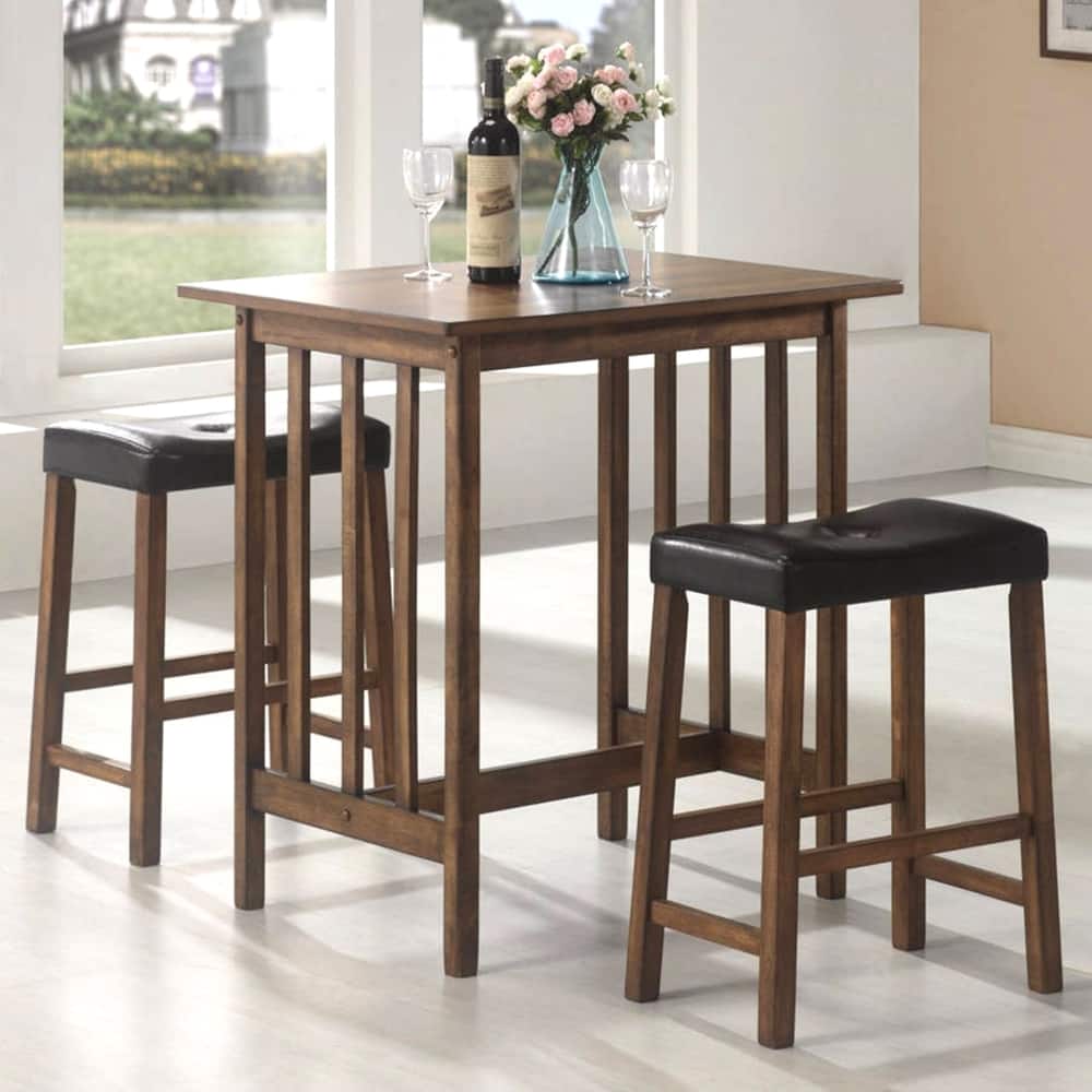 Mid Century Design 3-piece Counter Height Pub Set