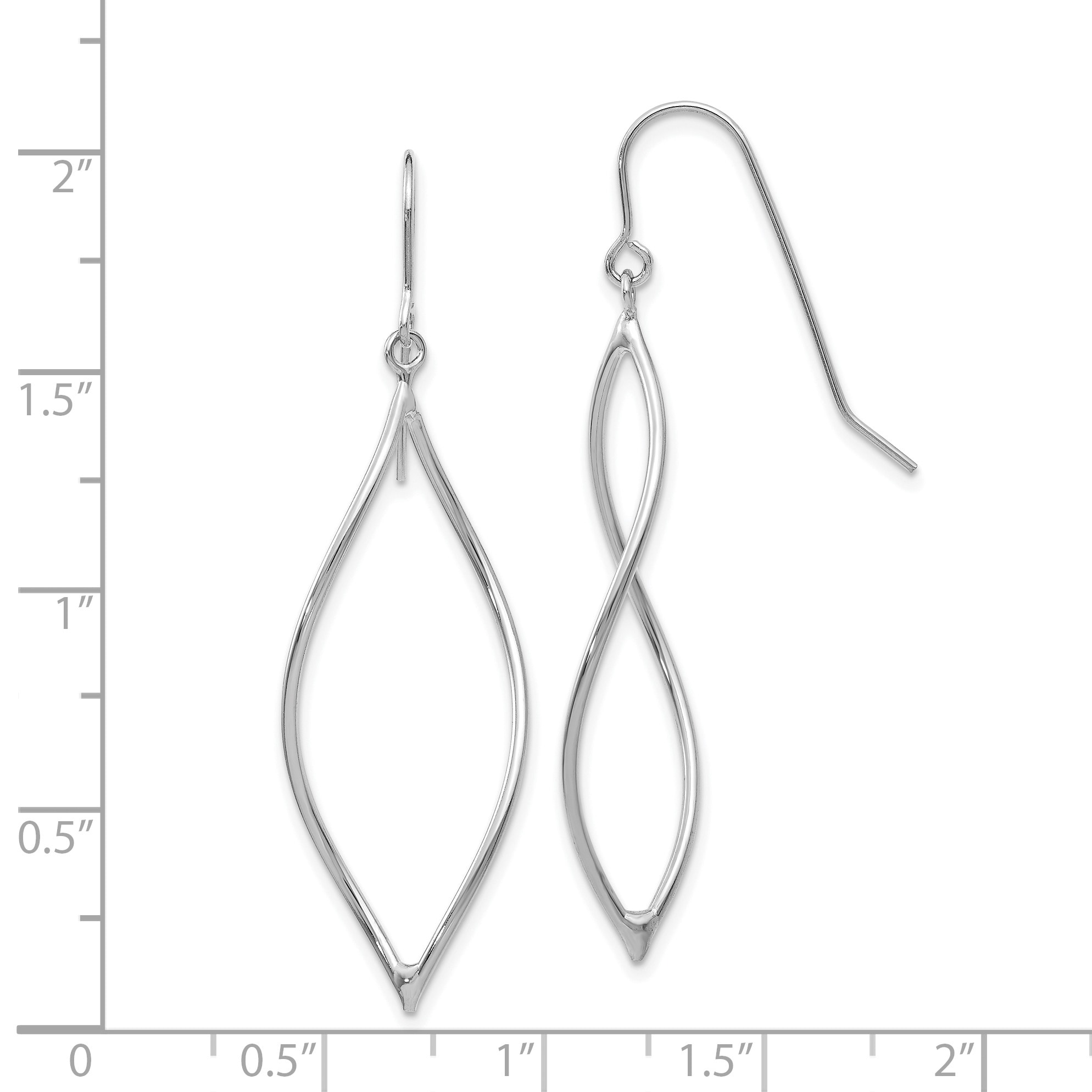 14k Polished Long Twisted Dangle Earrings