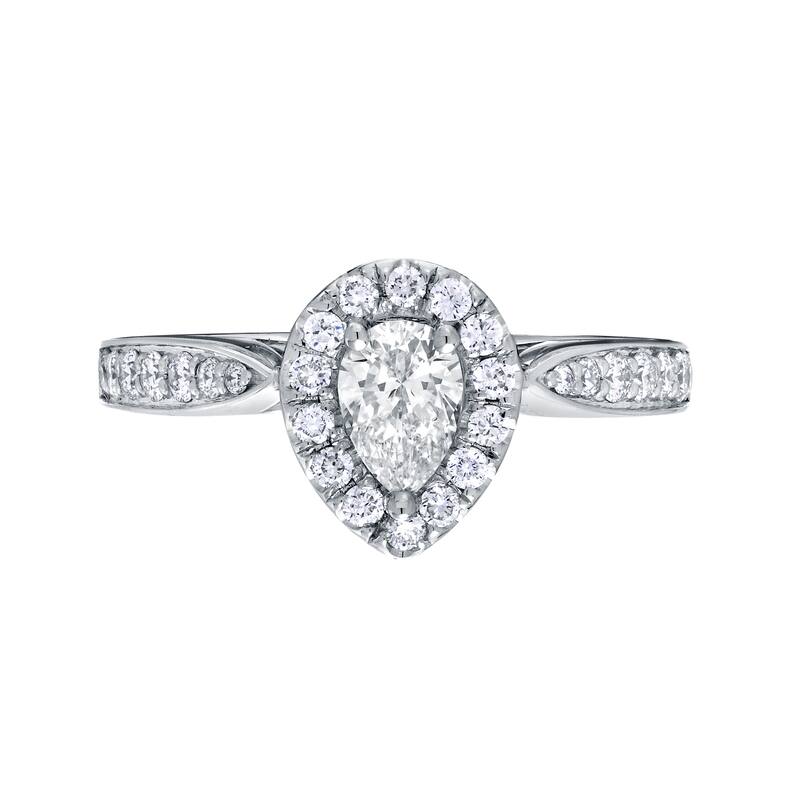 Auriya Pear Shaped Diamond Halo Engagement Ring 4/6ct TDW 14K Gold