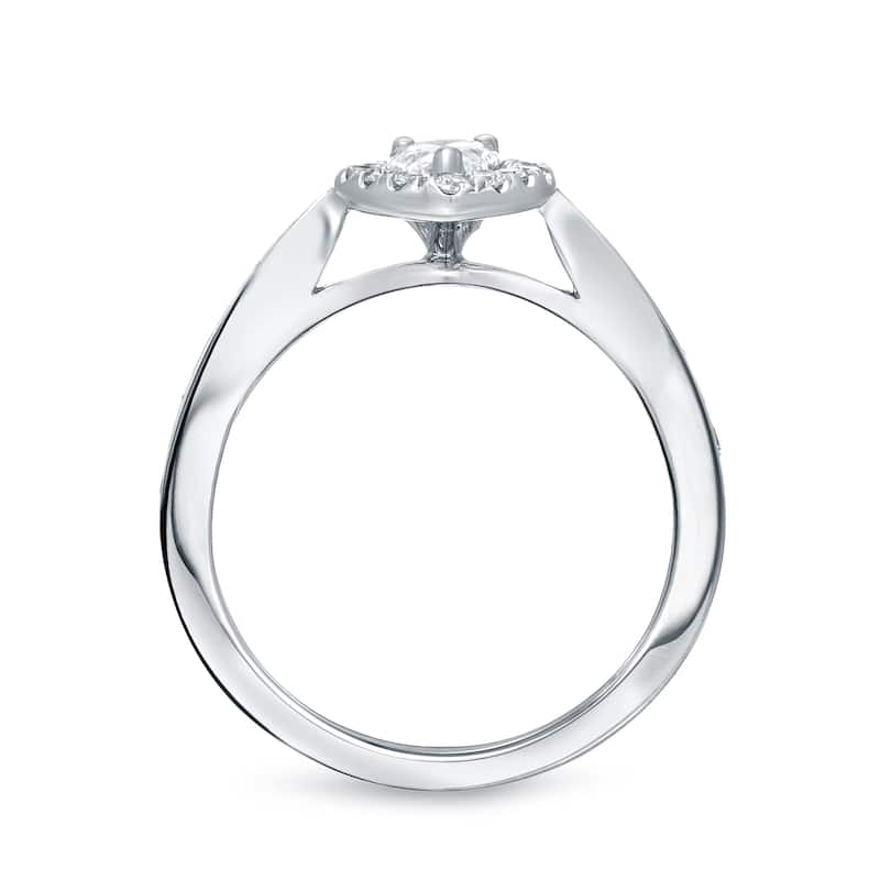 Auriya Pear Shaped Diamond Halo Engagement Ring 4/6ct TDW 14K Gold