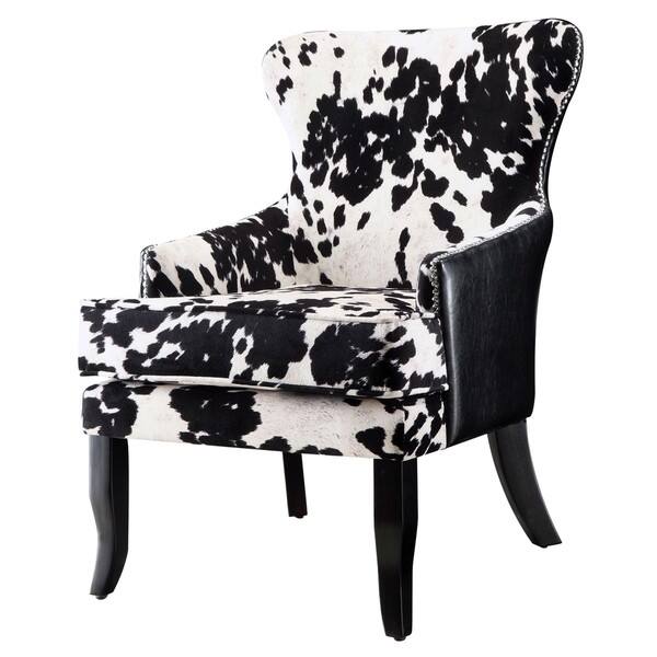 Shop Chalina Cowhide Design Accent Chair With Nailhead Trim