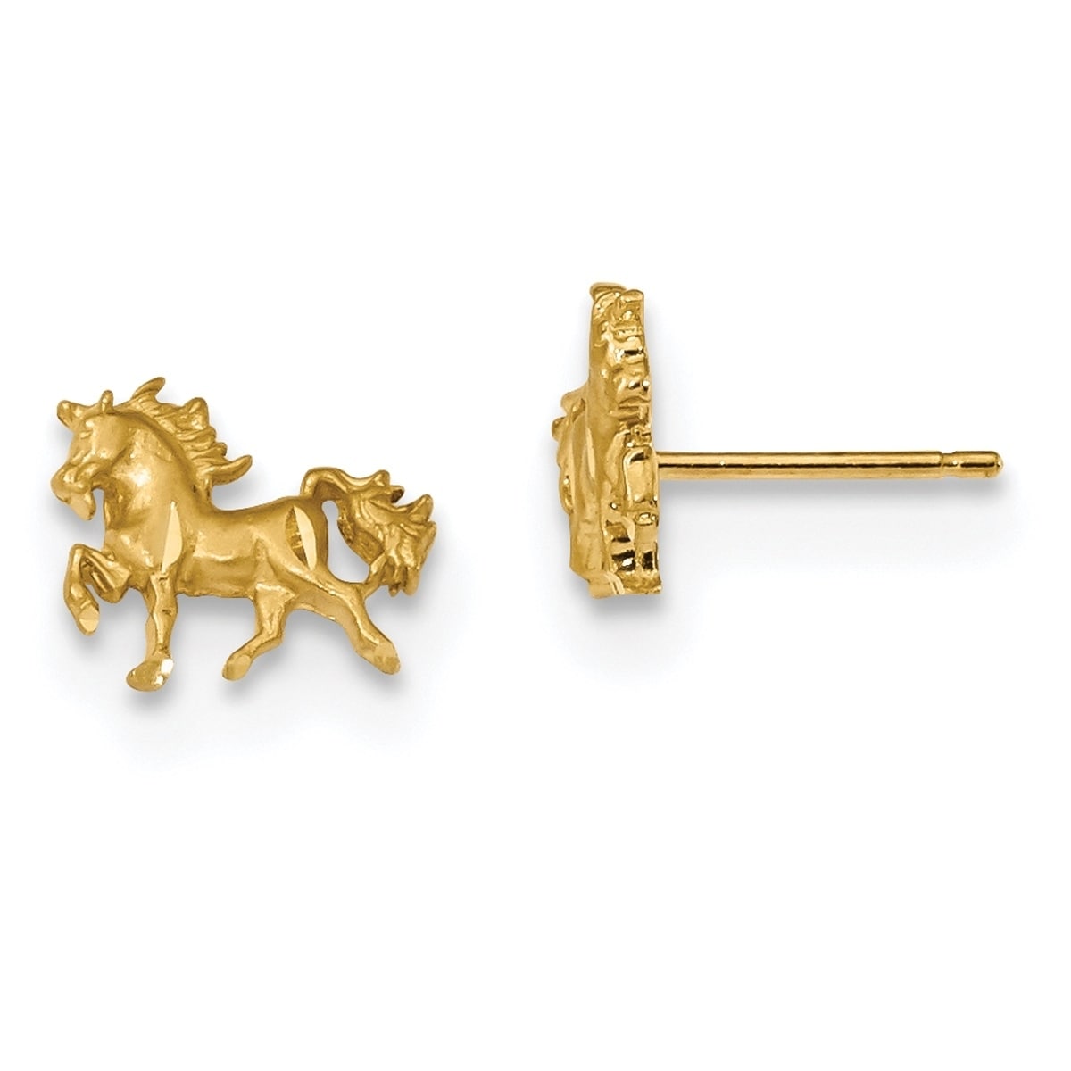 Details about   Vintage Estate Fancy Ornate 14K Yellow Gold Plated Unicorn Pierced Earrings 