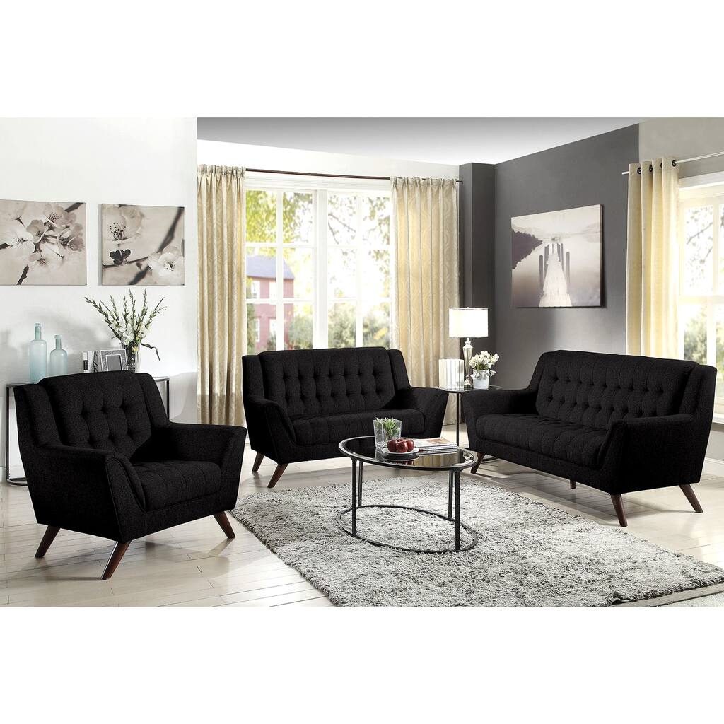 Retro Mid-century Modern Style Black Living Room Collection