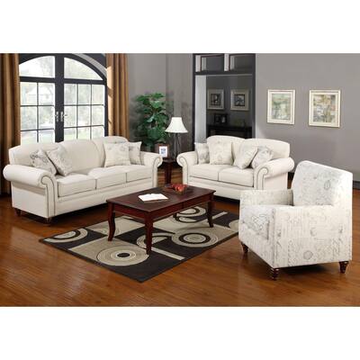 French Traditional Design Living Room Sofa Collection with Nailhead ...