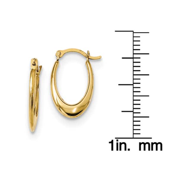 Women's 10K Yellow Gold 3.00MM Hollow Tube Hoop Earrings 