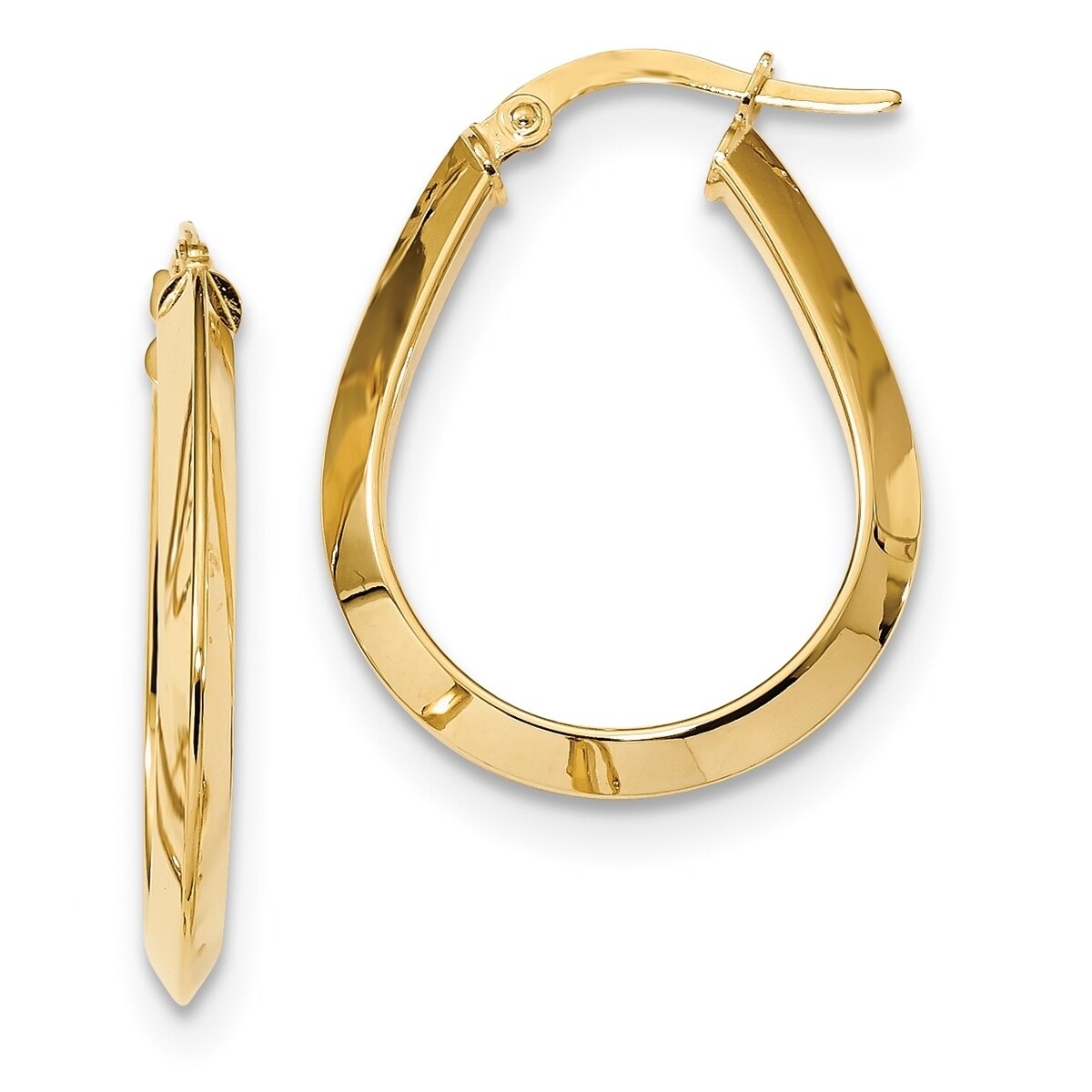 18kt yellow gold high polish hoop earrings