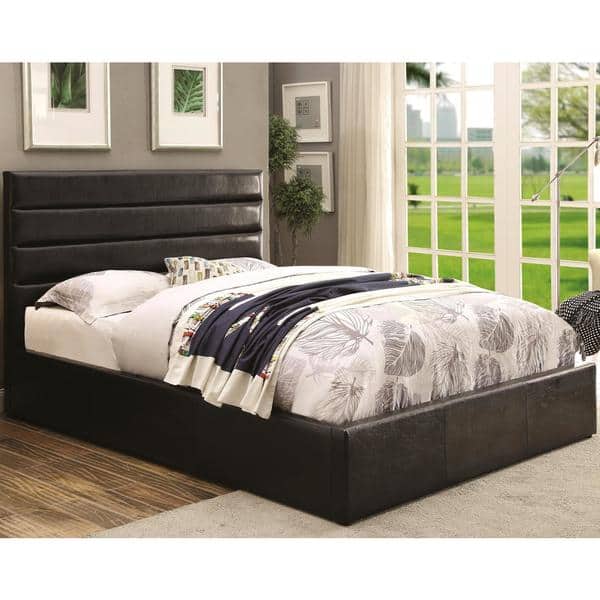 Modern Design Upholstered Storage Bed With Padded Headboard Modern Design Upholstered Storage Bed