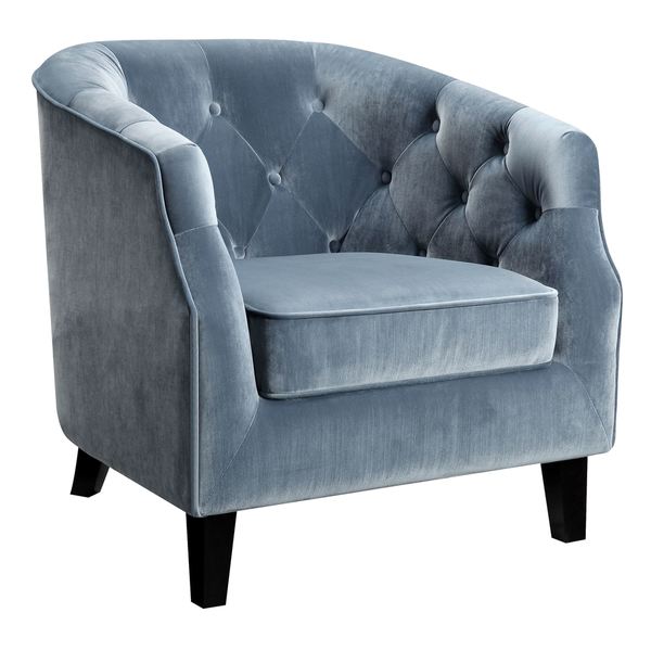 navy velvet barrel chair