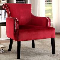 Living Room Black Velvet Accent Chair with Nailhead Trim 