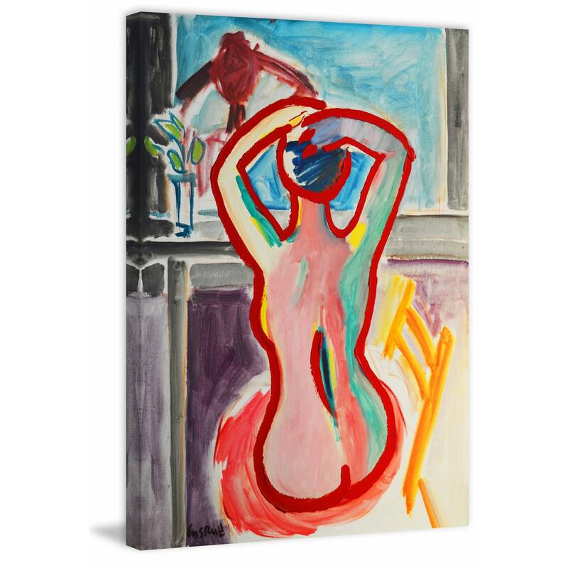 'Seated Figure' Painting Print on Wrapped Canvas - Multi-Color