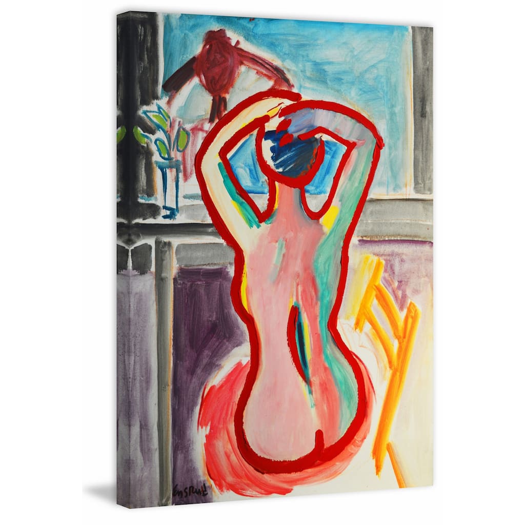 'Seated Figure' Painting Print on Wrapped Canvas - Multi-Color