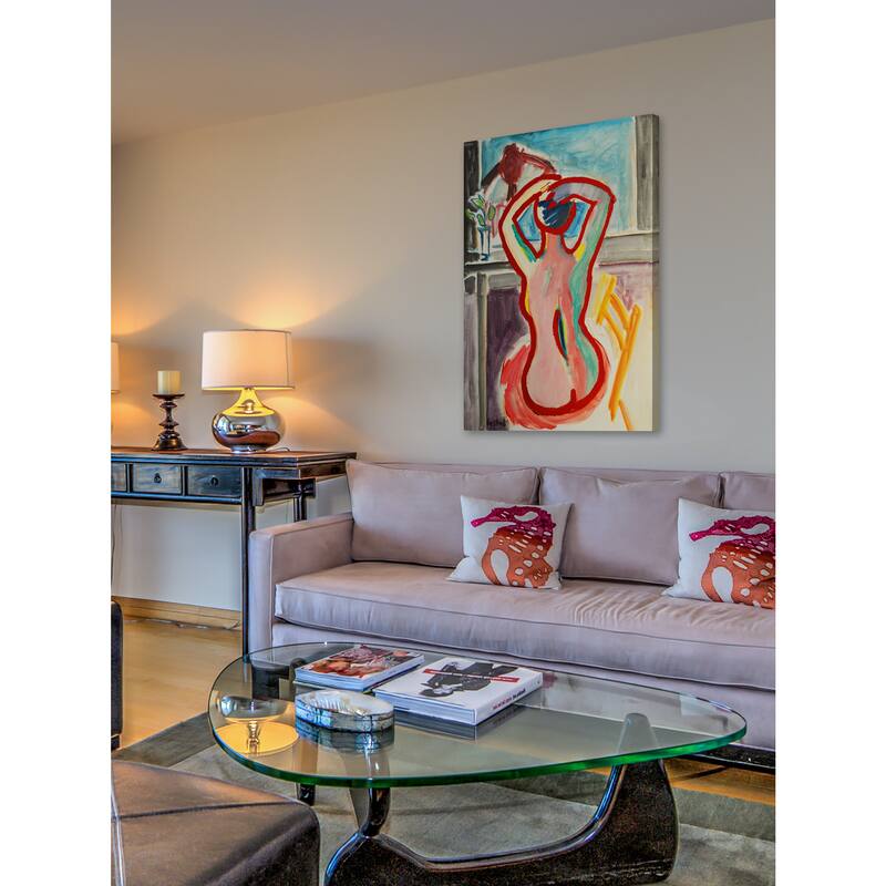 'Seated Figure' Painting Print on Wrapped Canvas - Multi-Color