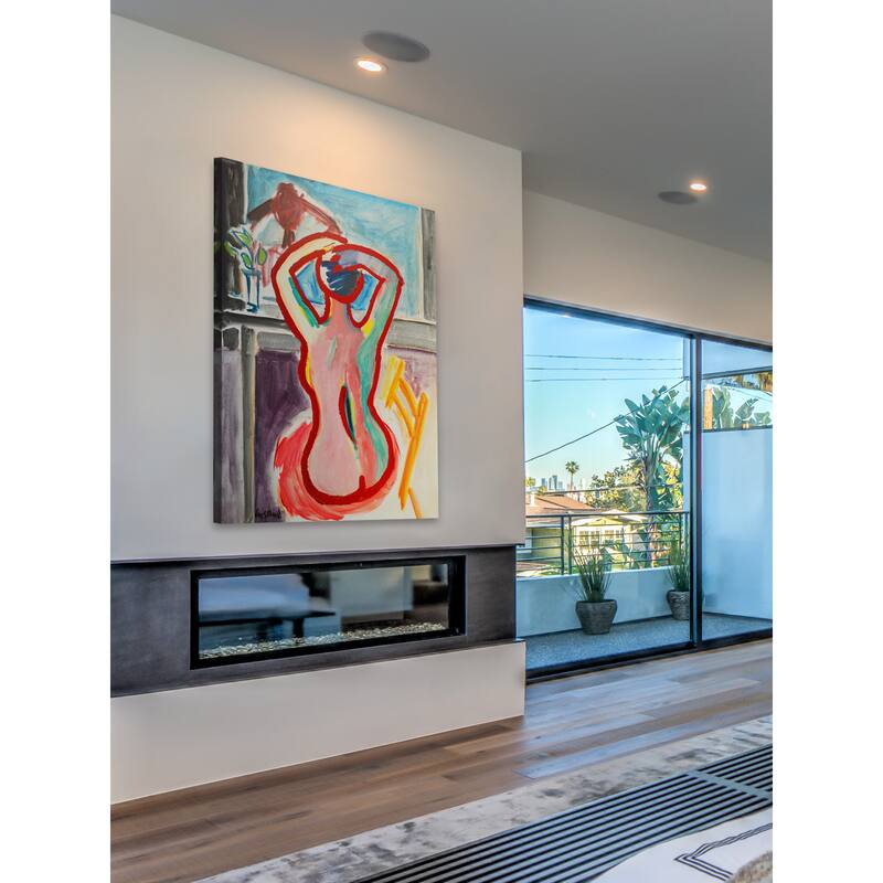 'Seated Figure' Painting Print on Wrapped Canvas - Multi-Color