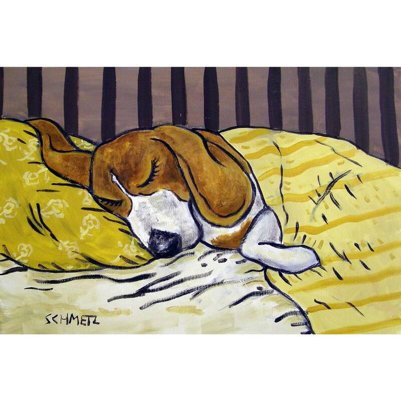 'Beagle Sleeping' Painting Print on Wrapped Canvas - Multi-Color