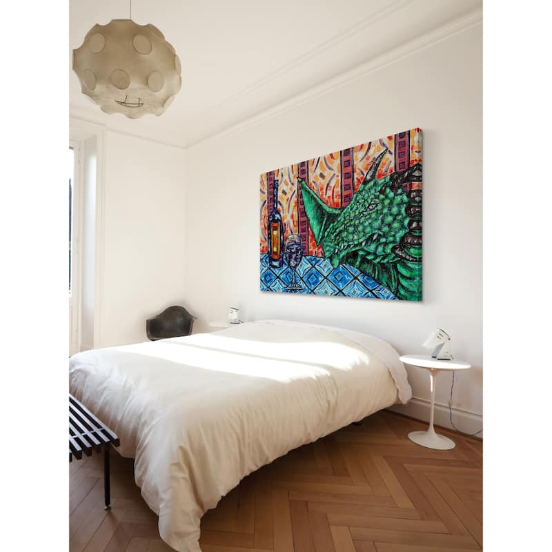 'Dragon Wine' Painting Print on Wrapped Canvas - Multi-Color