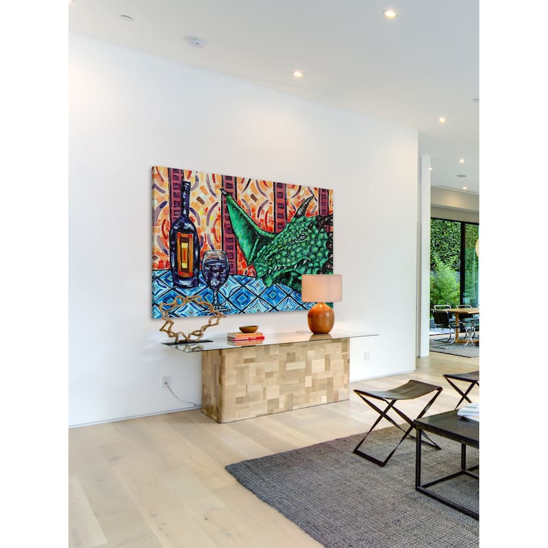 'Dragon Wine' Painting Print on Wrapped Canvas - Multi-Color