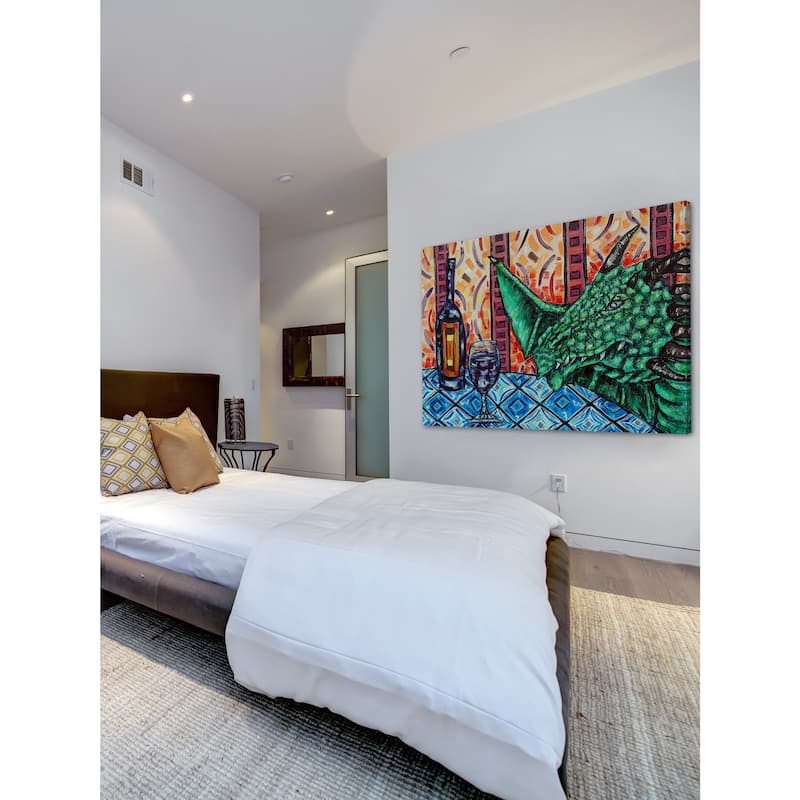 'Dragon Wine' Painting Print on Wrapped Canvas - Multi-Color