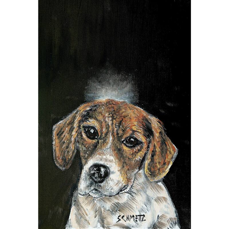 'Beagle Angel' Painting Print on Wrapped Canvas - Multi-Color