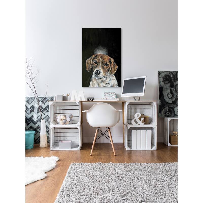 'Beagle Angel' Painting Print on Wrapped Canvas - Multi-Color