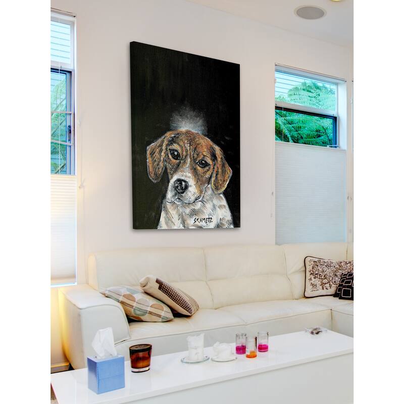 'Beagle Angel' Painting Print on Wrapped Canvas - Multi-Color
