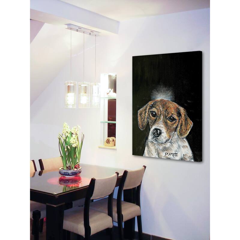 'Beagle Angel' Painting Print on Wrapped Canvas - Multi-Color