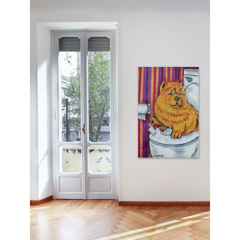 'Chow' Painting Print on Wrapped Canvas - Multi-Color