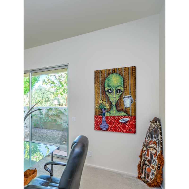 'Alien Coffee' Painting Print on Wrapped Canvas - Multi-Color