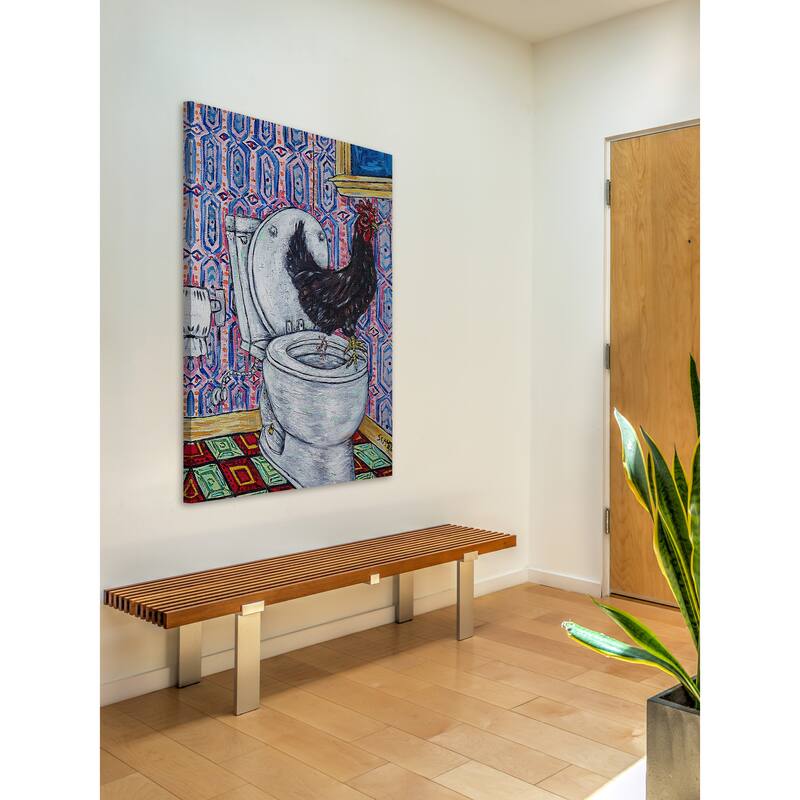 'Chicken' Painting Print on Wrapped Canvas - Multi-Color