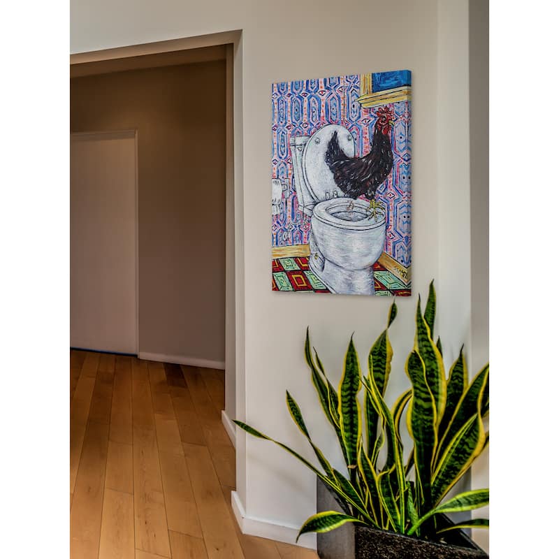 'Chicken' Painting Print on Wrapped Canvas - Multi-Color