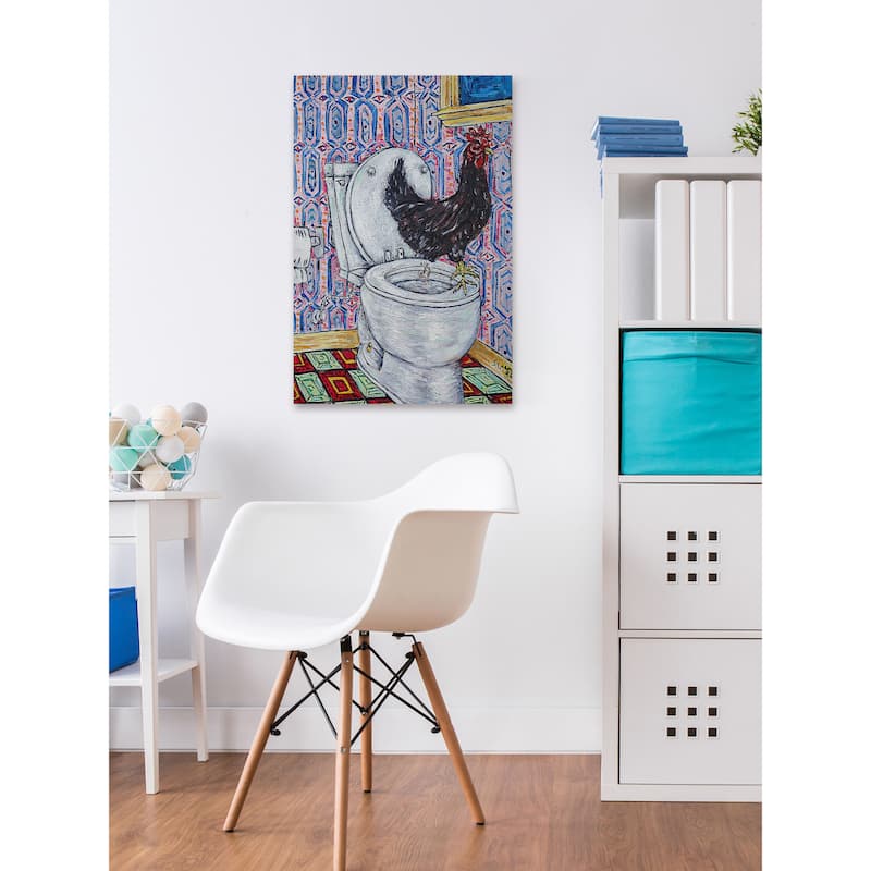 'Chicken' Painting Print on Wrapped Canvas - Multi-Color