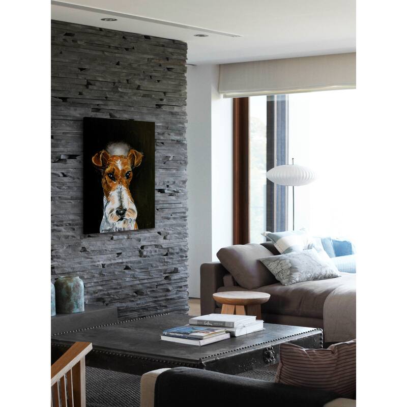 'Fox Terrier Angel' Painting Print on Wrapped Canvas - Multi-Color