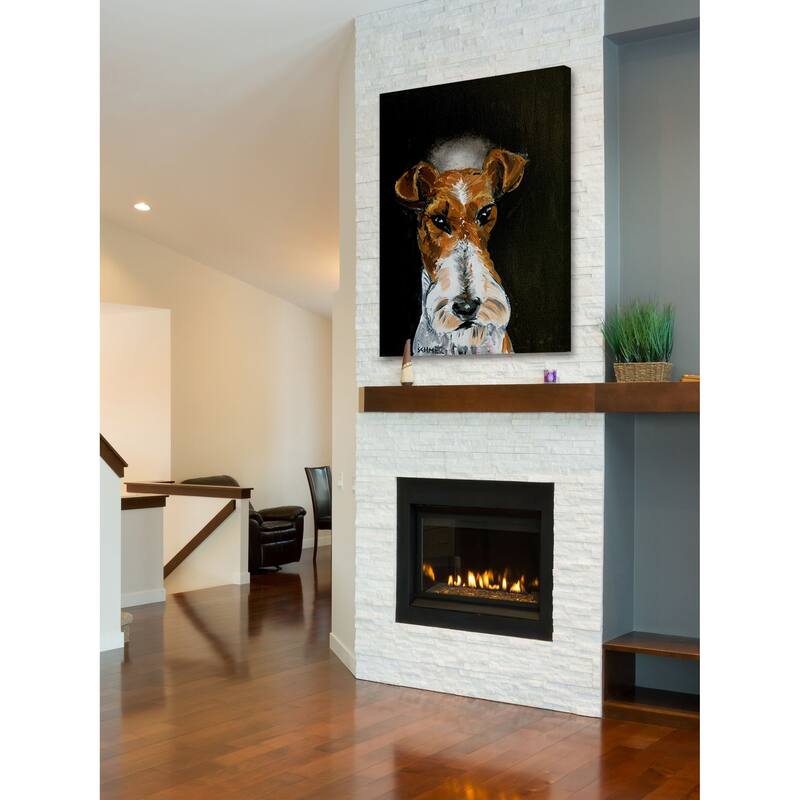 'Fox Terrier Angel' Painting Print on Wrapped Canvas - Multi-Color