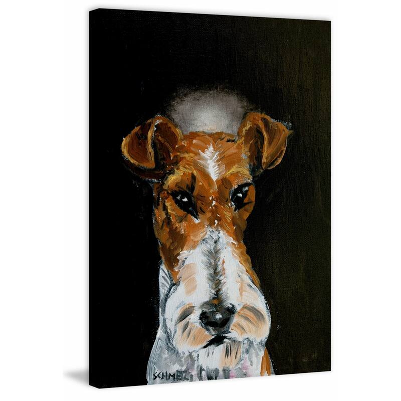 'Fox Terrier Angel' Painting Print on Wrapped Canvas - Multi-Color