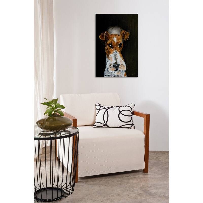 'Fox Terrier Angel' Painting Print on Wrapped Canvas - Multi-Color