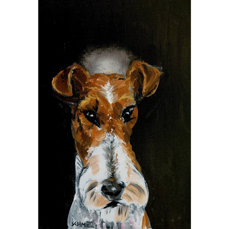 'Fox Terrier Angel' Painting Print on Wrapped Canvas - Multi-Color
