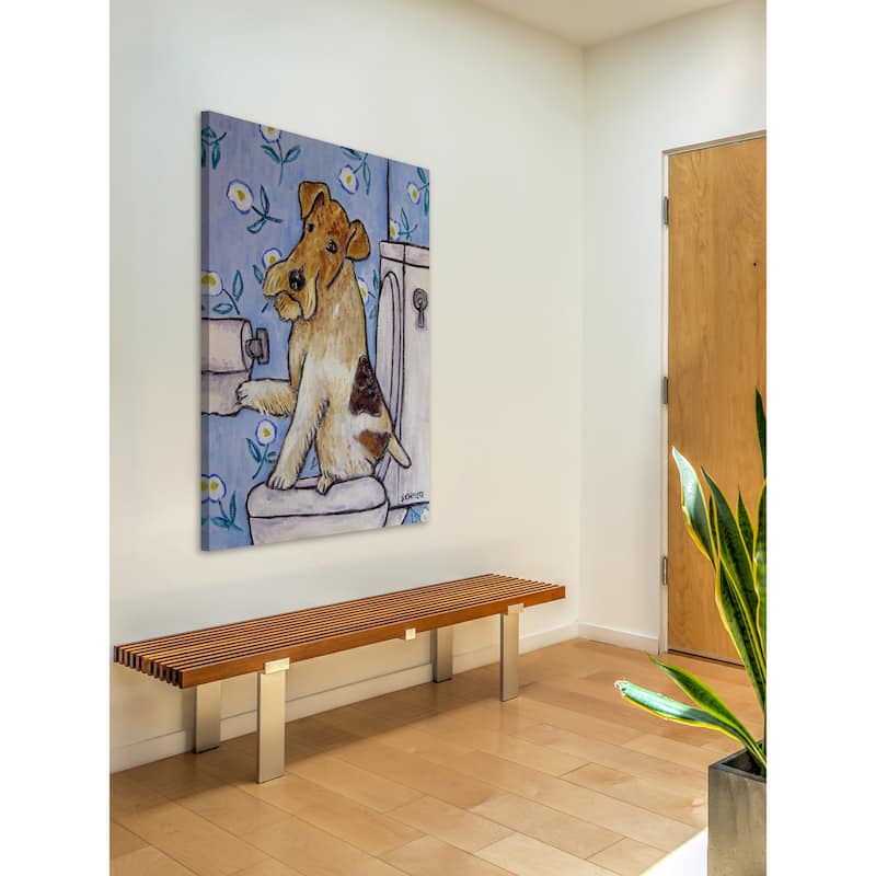 'Fox Wire Terrier' Painting Print on Wrapped Canvas - Multi-Color