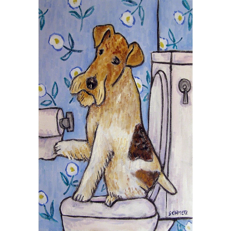 'Fox Wire Terrier' Painting Print on Wrapped Canvas - Multi-Color
