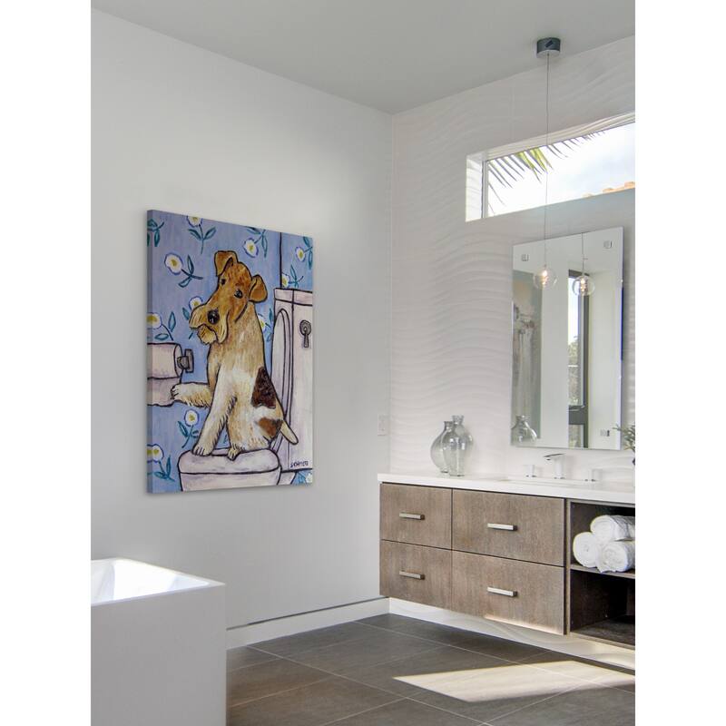 'Fox Wire Terrier' Painting Print on Wrapped Canvas - Multi-Color