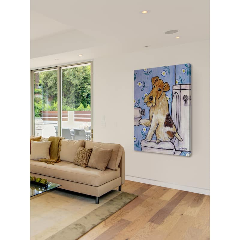 'Fox Wire Terrier' Painting Print on Wrapped Canvas - Multi-Color