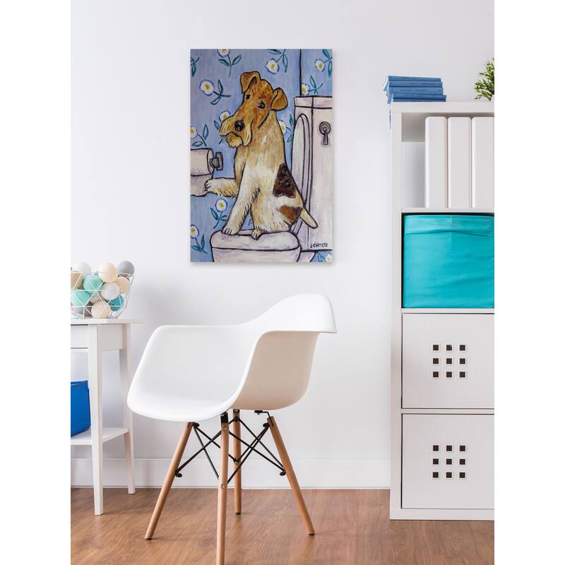 'Fox Wire Terrier' Painting Print on Wrapped Canvas - Multi-Color