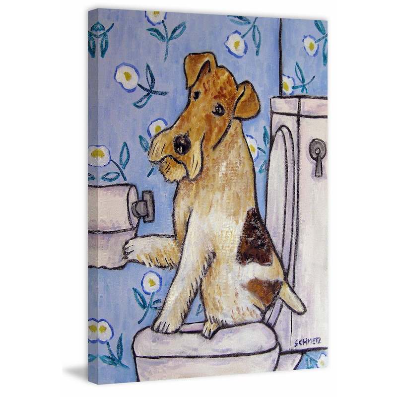 'Fox Wire Terrier' Painting Print on Wrapped Canvas - Multi-Color