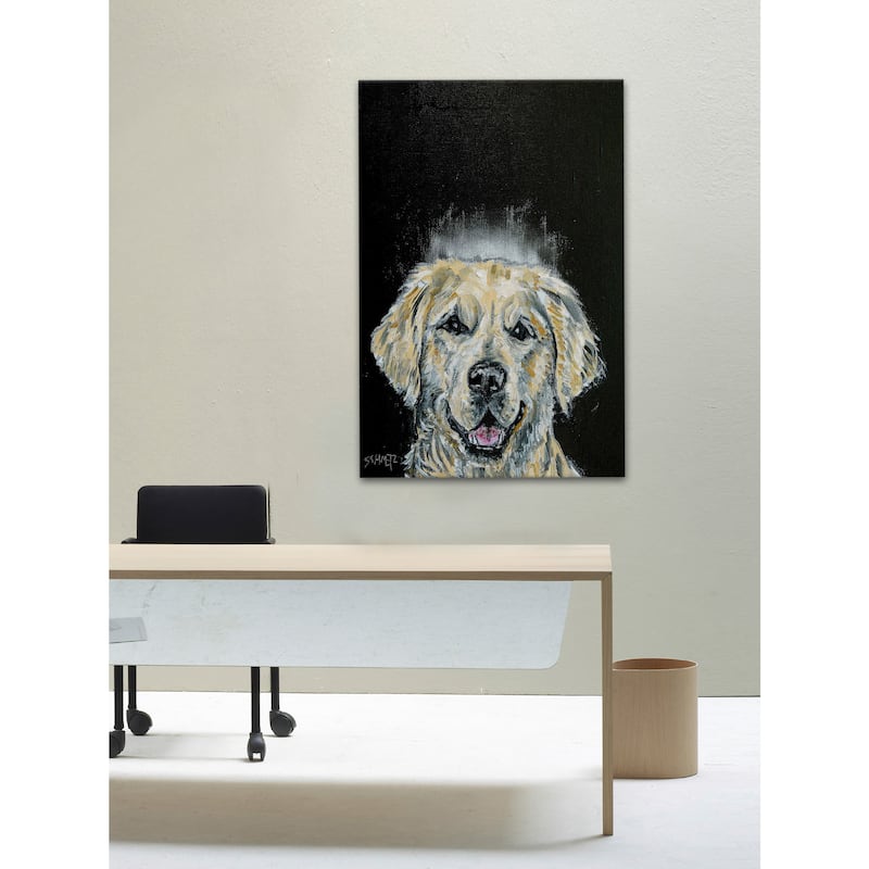 'Golden Retriever Angel' Painting Print on Wrapped Canvas - Multi-Color