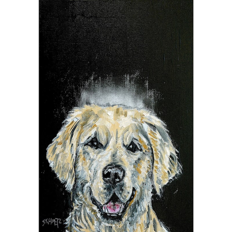 'Golden Retriever Angel' Painting Print on Wrapped Canvas - Multi-Color