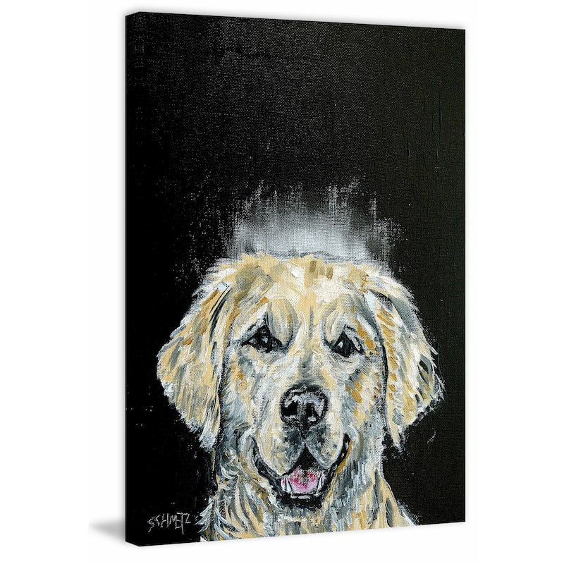 'Golden Retriever Angel' Painting Print on Wrapped Canvas - Multi-Color
