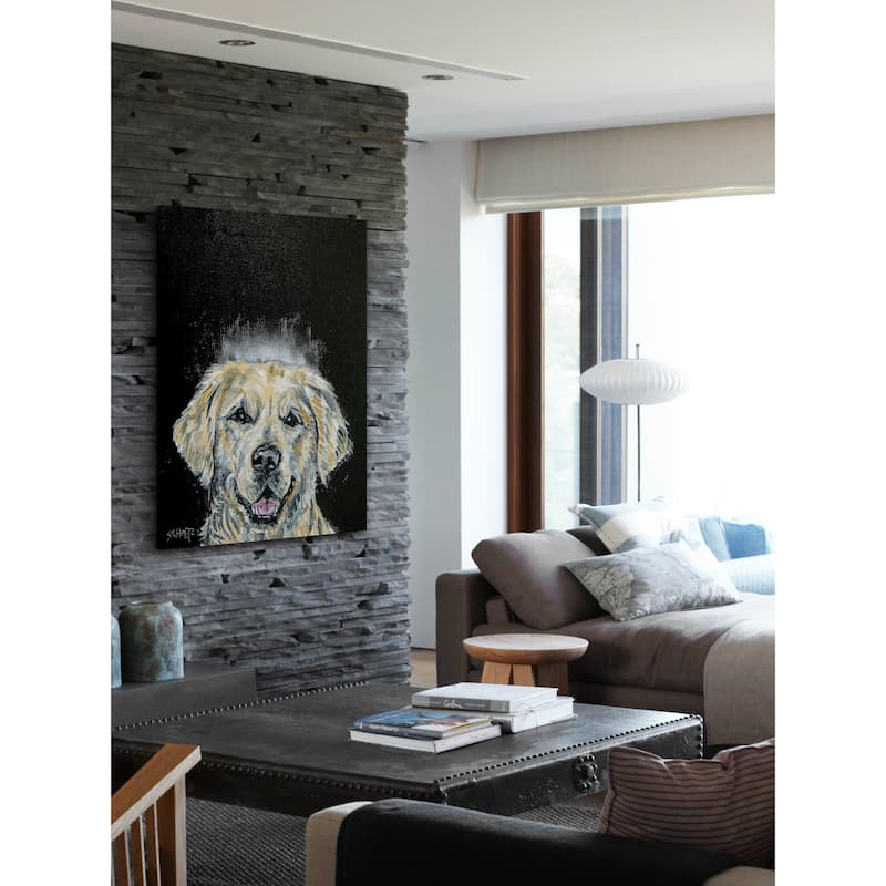 'Golden Retriever Angel' Painting Print on Wrapped Canvas - Multi-Color
