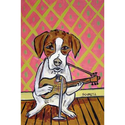 'JRT Guitar' Painting Print on Wrapped Canvas - Multi-Color