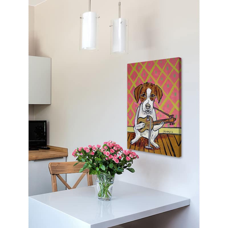 'JRT Guitar' Painting Print on Wrapped Canvas - Multi-Color