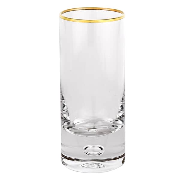 Galaxy Mouth Blown Gold Rim 13 Oz High Ball Glass Set Of 4 Overstock 16288934